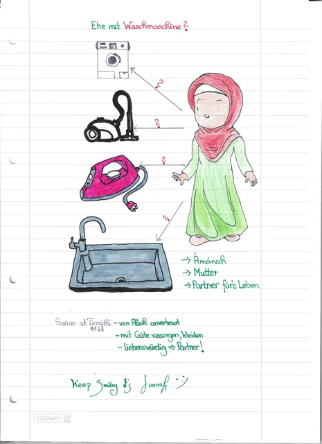 Handschriftliche Notiz: Ehe: anvertraut und mit Güte versorgen